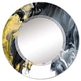 thumbnail image 2 of DESIGN ART Designart 'Black And Gold Creative Abstract' Printed Modern Wall Mirror 24in.x24in., 2 of 5