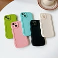 thumbnail image 6 of Solid Color Curly Wave Frame Soft Compatible with iPhone Case (Yellow,iPhone 14 Pro), 6 of 12