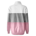 thumbnail image 3 of Oversized Sweatshirt for Women Zipper Solid Color Long Sleeved Warm Blouse Everyday Style Winter Pullover Jumper Tops Pink M, 3 of 6