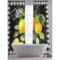 thumbnail image 6 of Yellow Lemon Sheer Curtains 108 Inches Long 2 Panels Set, Window Sheer Curtains for Living Room/Bedroom, Summer Botanical Black White Checkered Light Filtering Rod Pocket Curtain 52''x108''x2, 6 of 8