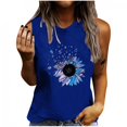 thumbnail image 5 of Women's Round Neck Sleeveless Plus Size Tank Tops Print Pattern Blouses Shirts, 5 of 5