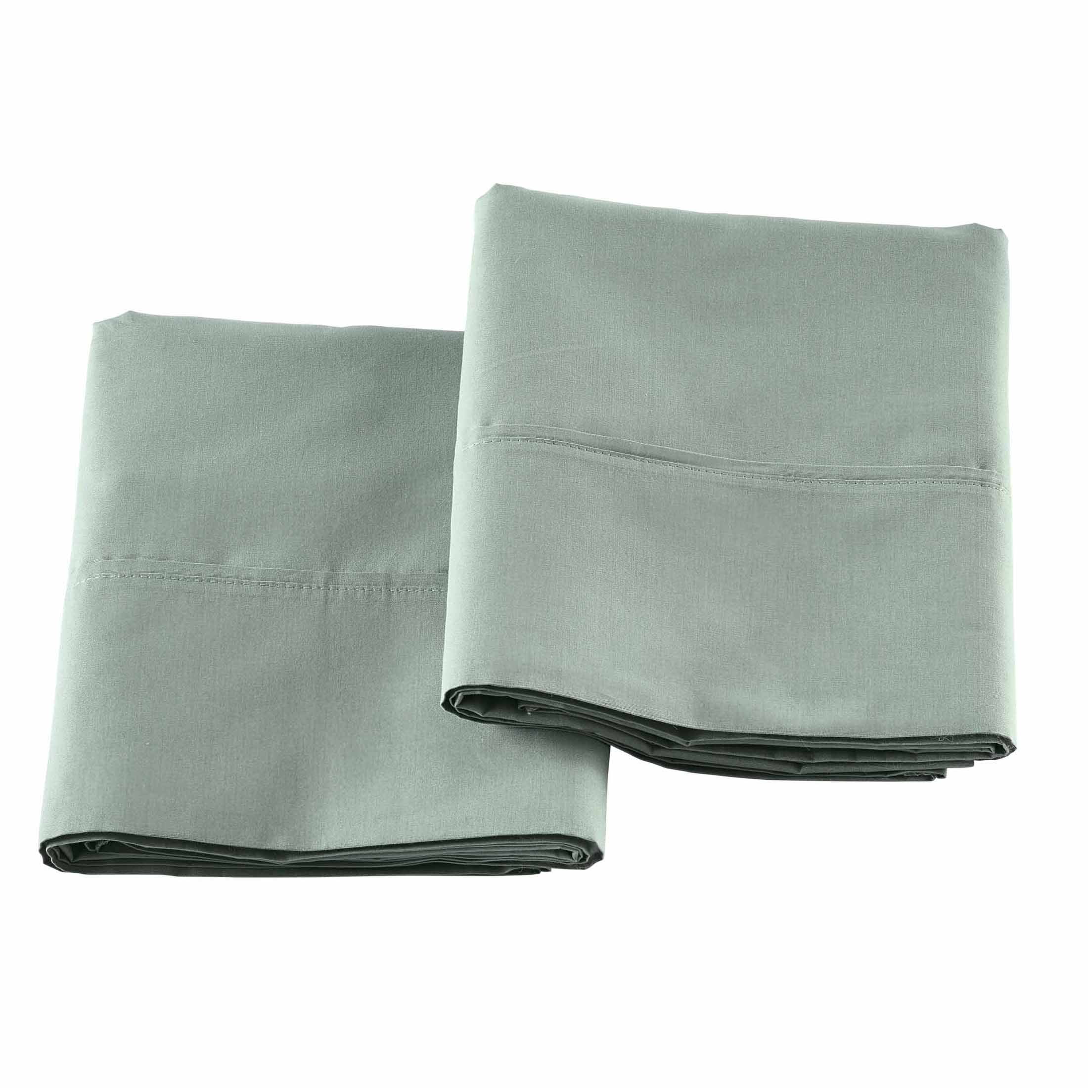 Better Homes & Gardens 300 Thread Count Green River Cotton Percale Pillowcases, Queen (2 Count)