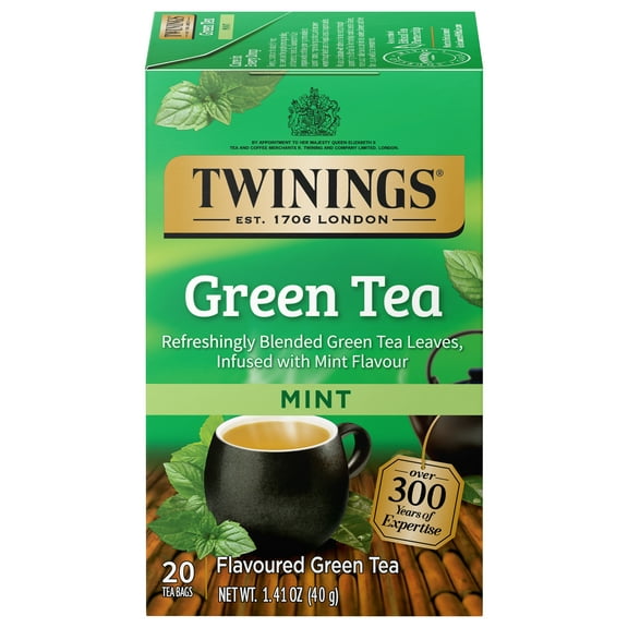Twinings Green Tea with Mint Tea Bags, 20 Count Box