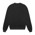 thumbnail image 4 of Fgnfyis 2025 Men's Loose Casual Checkerboard Sports Shorts Crew Neck Long Sleeve T Shirt Two Piece Set 2 Piece Sets Men Outfit Black XXL, 4 of 8