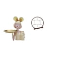 thumbnail image 1 of Estatua de niña con bandeja para guardar llaves, soporte de exhibición coleccionable, estante de madera antiguo, material único de resina y madera., 1 of 8