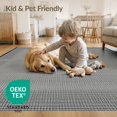 thumbnail image 4 of ODIKA 6'x9' Washable Area Rug Checkered Dot Geometric Interlocking Grid Entry Music Long Entryway for Dining Room, Under Table, Office Décor, Non-Slip Chair-Friendly, 4 of 7
