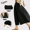 thumbnail image 3 of SWQZVT Womens Pants Wide Leg Black Cotton Dressy Pants for Women Casual Palazzo Elastic Waist Loose Comfort Lounge Pants XXL, 3 of 8