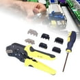 thumbnail image 4 of Graflsoa Adjustable Ratcheting Crimping Tool Kit with Interchangeable Dies for Various Terminals, Black & Yellow, Carbon Steel Construction, 4 of 7
