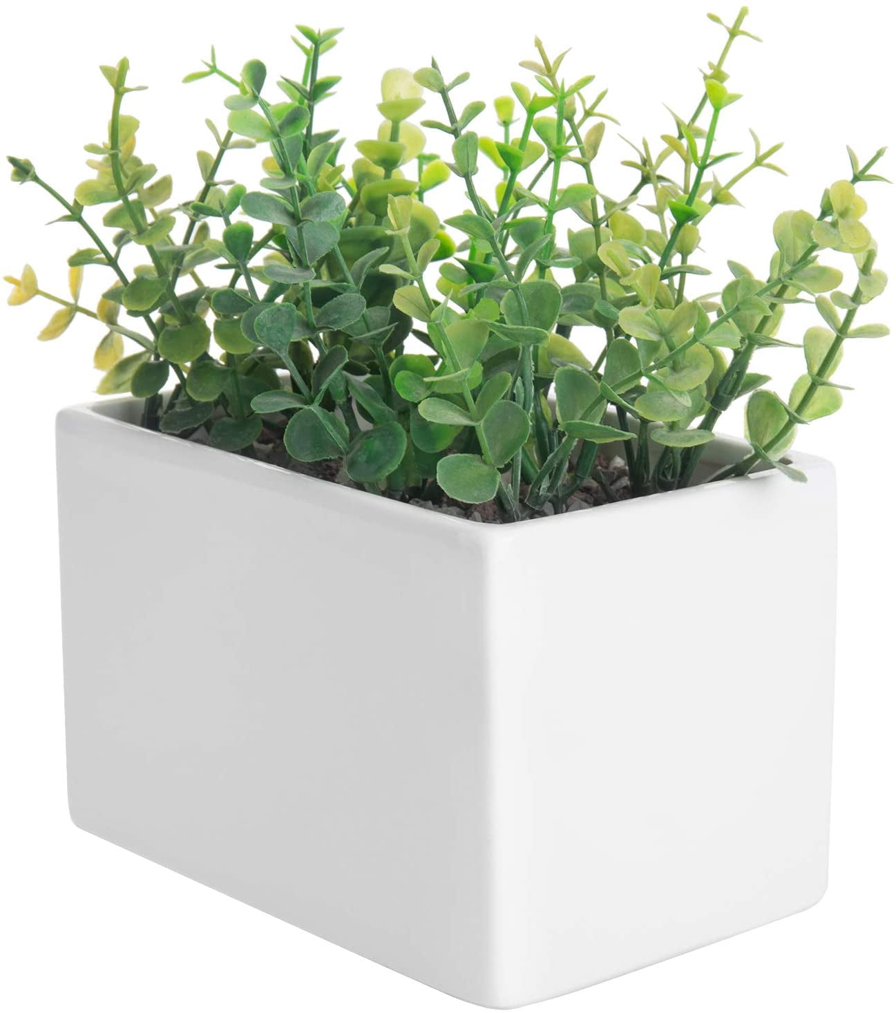 MyGift 4 Piece Modern Wall Hanging Ceramic Planter, White