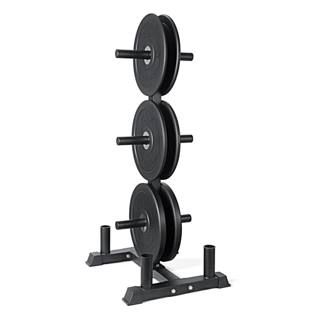 Set de discos de pesas CAP Barbell PRO de 100 lb con soporte