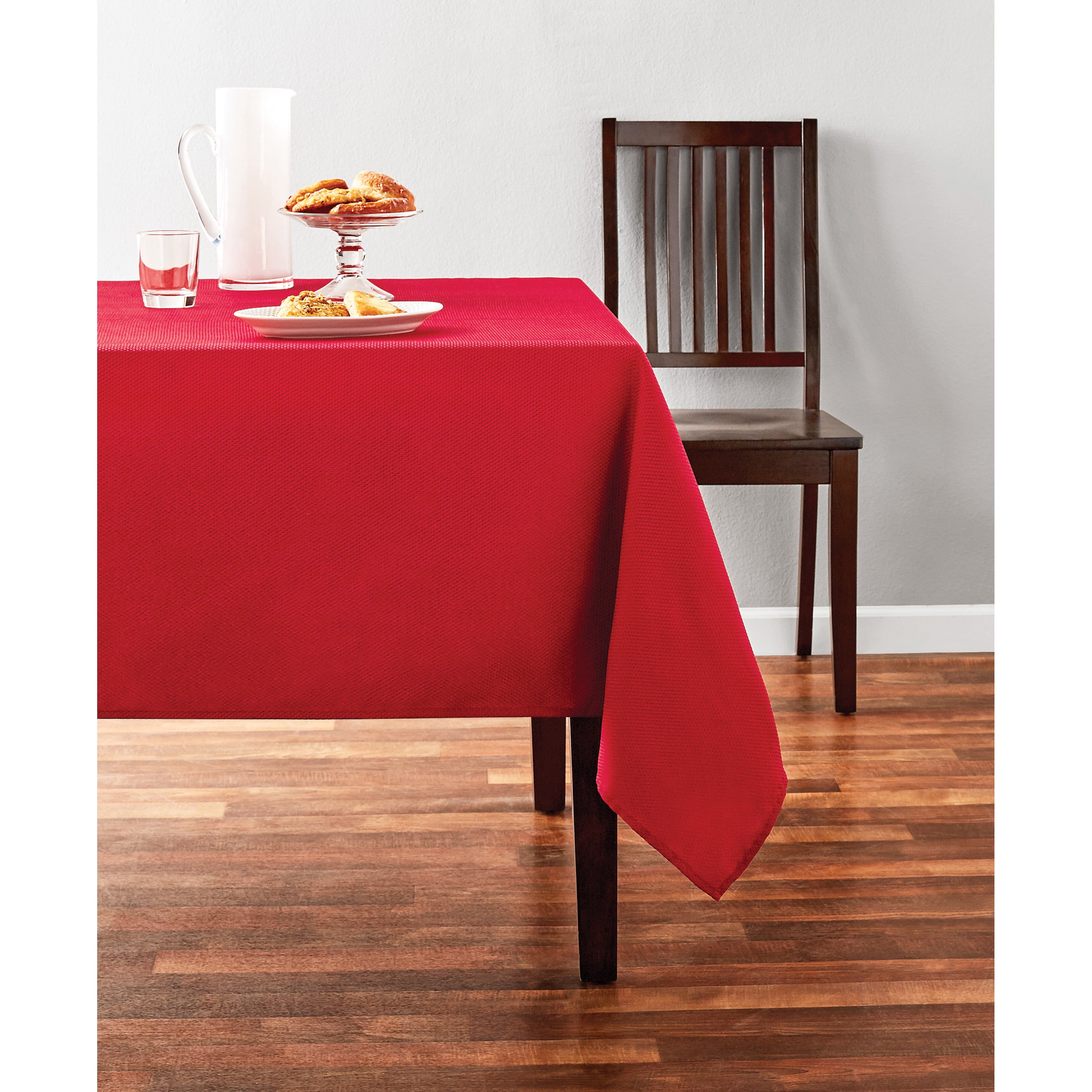 Mainstays Fraser Fabric Tablecloth, Red Sedona, 60"W x 84"L, Available in Various Sizes and Colors