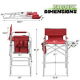 thumbnail image 3 of Magshion Folding Camping Director Chair with Side Table & Storage Pocket, for Adult Beach, Fishing Trip Picnic Lawn Concert Outdoor, Red, 3 of 12