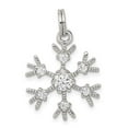 thumbnail image 3 of 925 Sterling Silver Clear Cubic Zirconia Snowflake Charm Pendant, 3 of 5