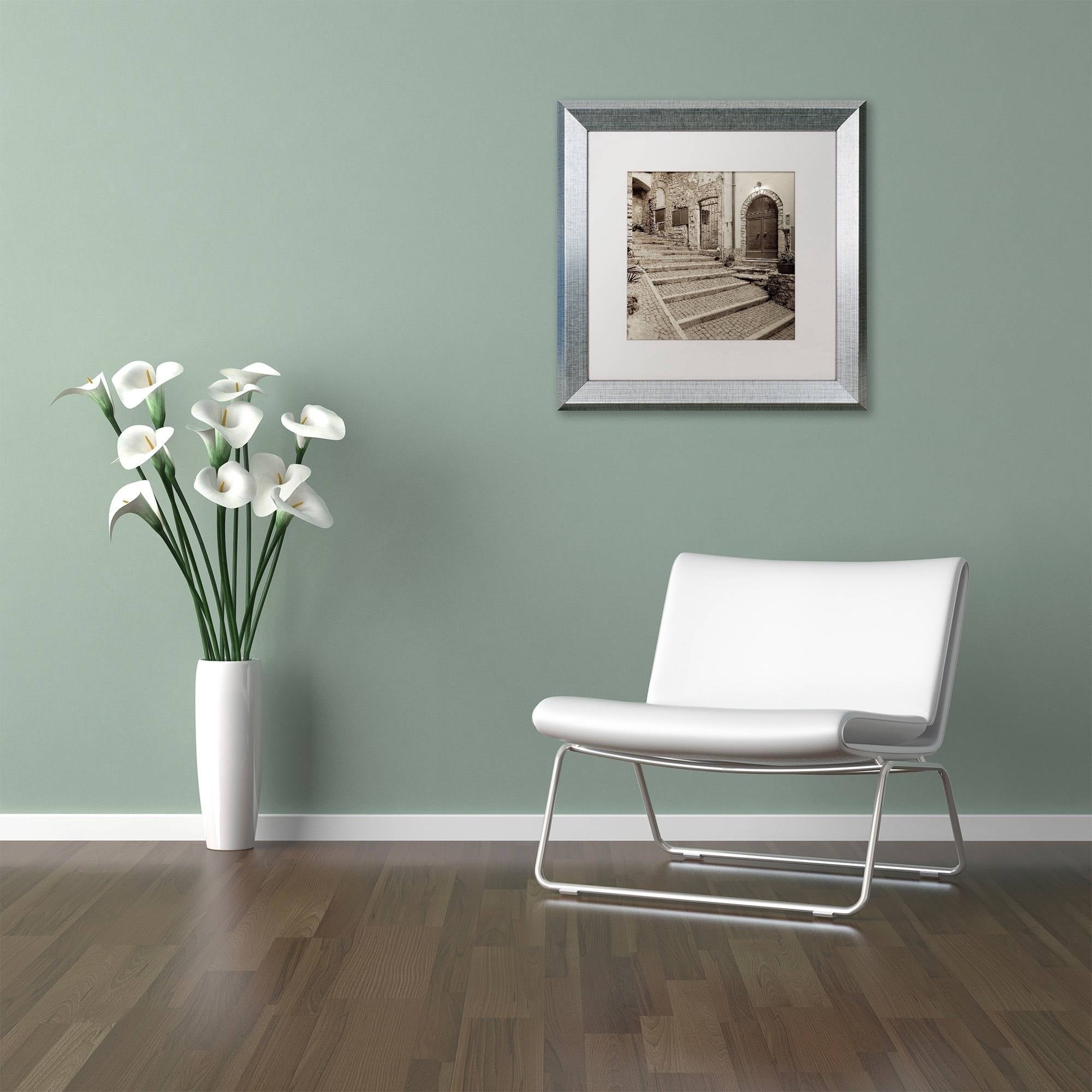 Trademark Fine Art "Lombardy I" Canvas Art by Alan Blaustein, White Matte, Silver Frame