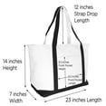 thumbnail image 4 of Dalix 23" Large Heavy Duty 24 oz. Cotton Canvas Shopping Tote Bag Black, 4 of 6