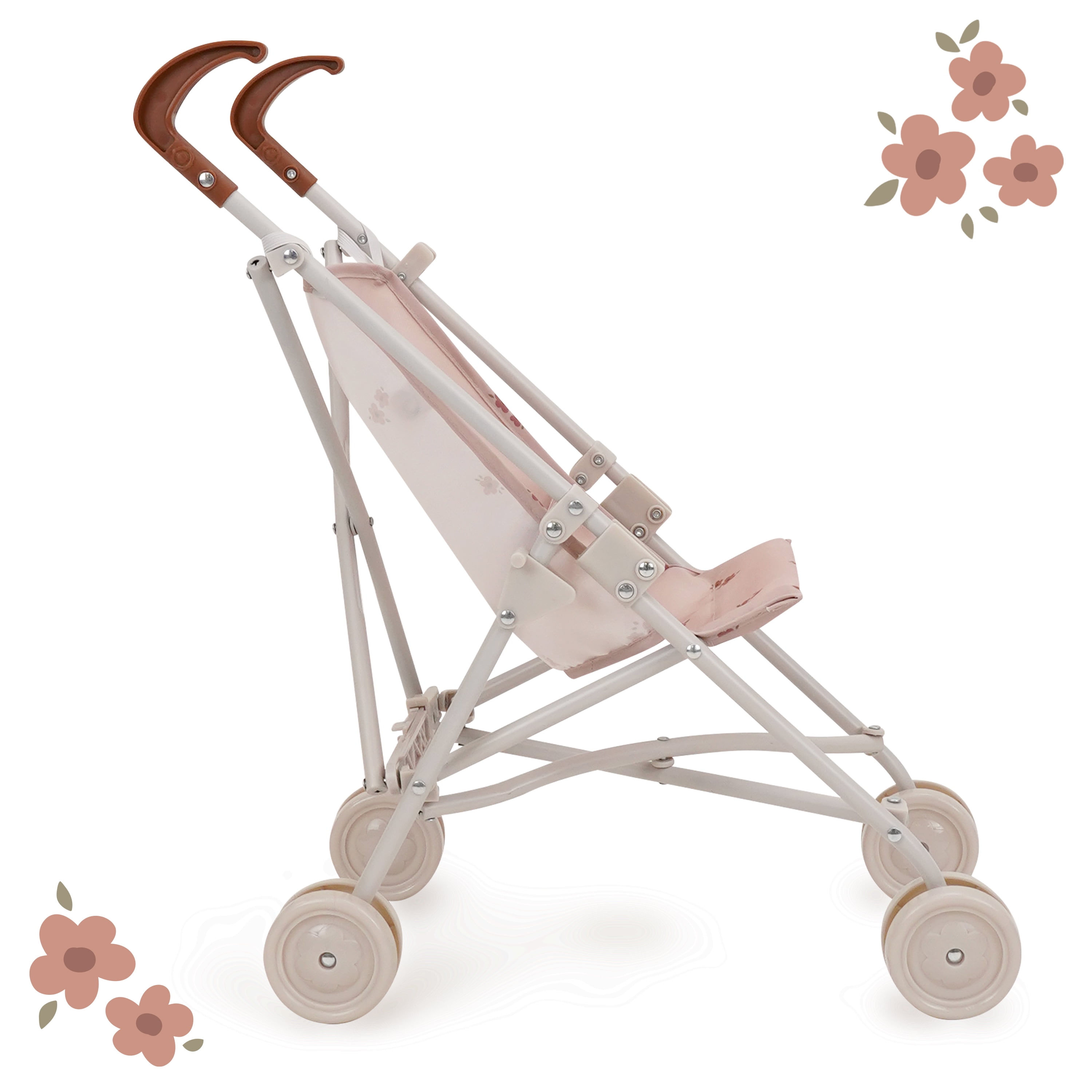 Poussette-canne pour poupée 509 Crew - Poussette pour enfants, facile à plier, à ranger et à transporter, convient aux poupées jusqu'à 46 cm, à partir de 3 ans, couleur Beige Flora Ballet