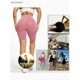 thumbnail image 3 of BadPiggies High Waist Yoga Shorts for Women Butt Lifting Tummy Control Workout Shorts Leggings Running Booty Shorts (L, Pink), 3 of 6