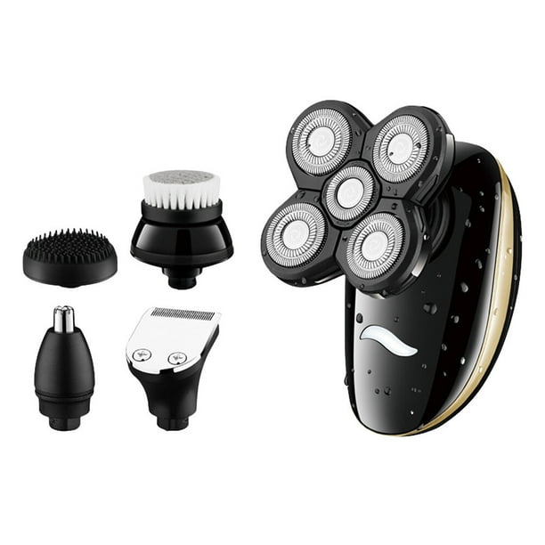 Afeitadora eléctrica rotativa 5 en 1, multifunción, recargable, para hombres, lavable en seco y húmedo.