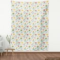 thumbnail image 3 of Cartoon Sofa Upholstery Fabric by the Yard, Doodle Pattern with Birds Clouds Heart Shaped Balloons Flowers and Sun, Decorative Fabric for DIY and Home Accents, Multicolor by Ambesonne, 3 of 4