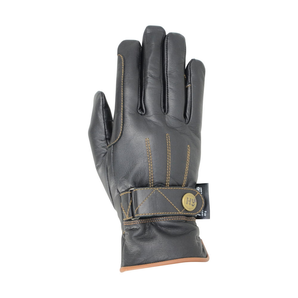 Hy Hy5 Adults Leather Thinsulate Warm Winter Riding Gloves Black/Brown XS-XL 
