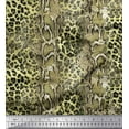 thumbnail image 1 of Soimoi Green Cotton Duck Fabric Leopard & Snake Animal Skin Print Sewing Fabric BTY 58 Inch Wide, 1 of 3