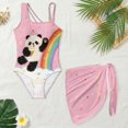 thumbnail image 3 of Xixirimido Panda Ice Cream Ranibow Pink Print Girls One Piece Swimsuit with Mesh Cover Up Teen Adjustable Strap Bathing Suits with Removable Bra Swimwear Set, Size 17-18 Years, 3 of 7