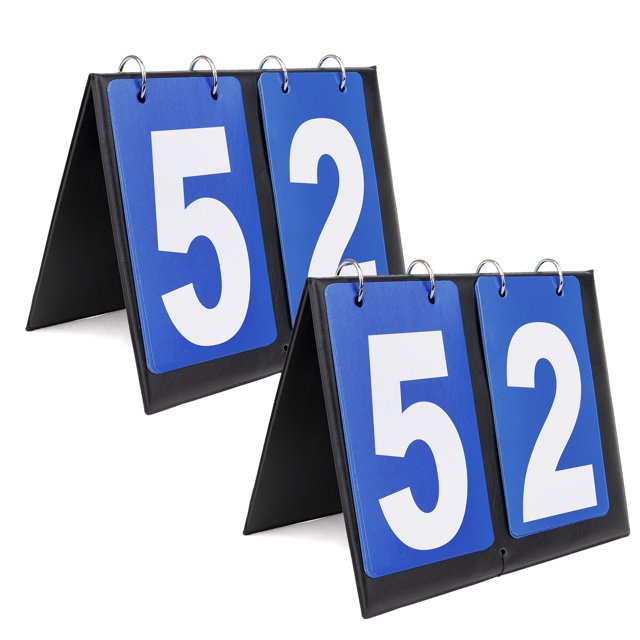 GOGO 2 Sets Portable Tabletop Sports Scoreboards Scorekeeper 00-99-Blue Card