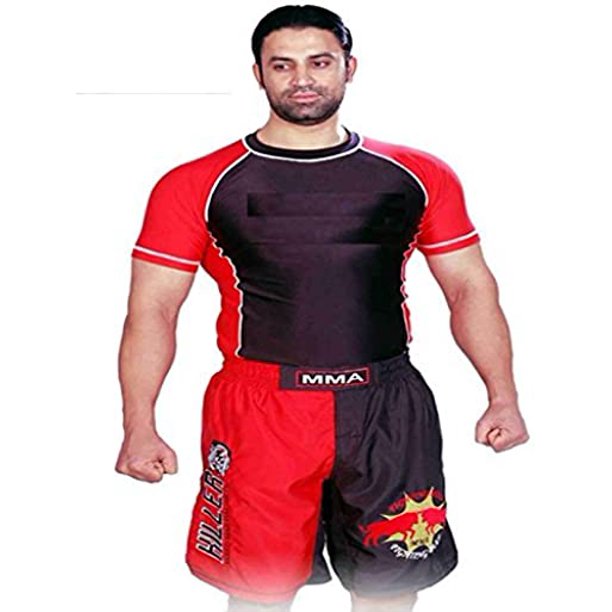 Two Tone Rashguard in Black/Red Half Sleeve Size XXS no Logo Gym