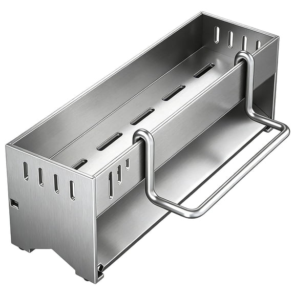 Sponge Holder for Kitchen Sink, Space-Saving Sink Caddy with Brush Holder, Kitchen Countertop Organizers and Storage Essentials, Rustproof & Slip Resistant,Stainless Steel,Heavy Duty(White,9*30.5cm)