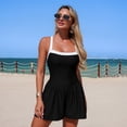 thumbnail image 6 of One Piece Swimsuit Women, One Piece Bathing Suit, Ladies Swimsuits, Mesh Swim Romper With Dress and Pocket Tummy Control Swim Dress One Piece Swimsuit Women Full Coverage Bathing Suit, Black XL, 6 of 7