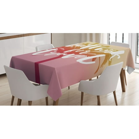 

Funny Words Tablecloth Dreamy Background with Tropical Palm Tree and Lettering Summer Travel Adventure Rectangular Table Cover for Dining Room Kitchen 52 X 70 Inches Multicolor by Ambesonne