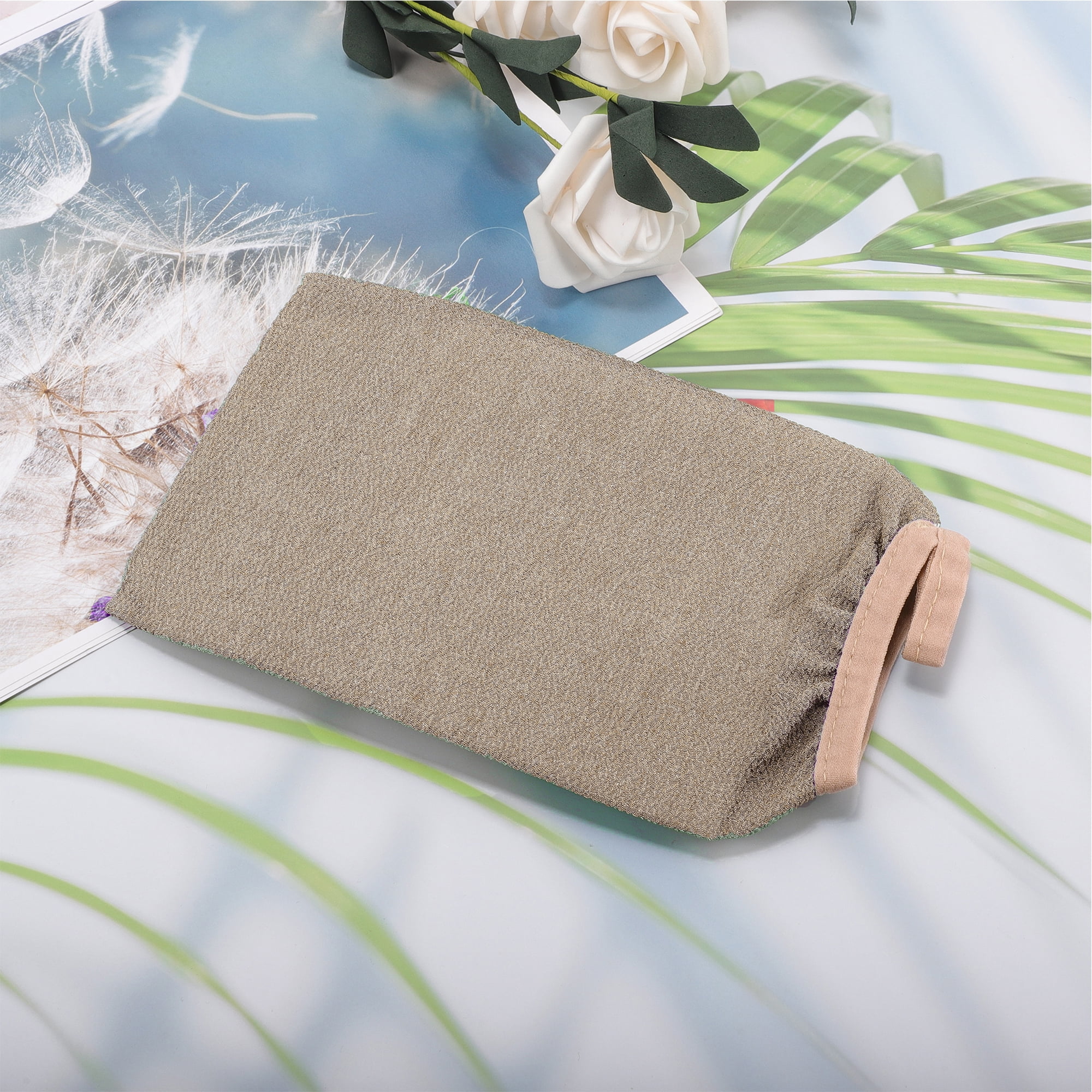 Unique Bargains Gloves Bath Towel for bathroom 5.12"x7.28" 1 Pc Brown