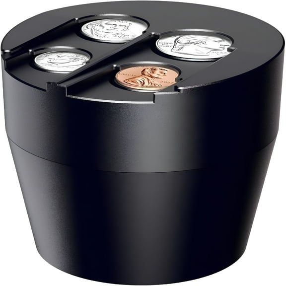 XIBUFE 2026 New Coin Holder for Car Large Capacity Change Holder for Car Universal Car Coin Holder Organizer and Sorter Compatible with Most Car and Truck Accessories