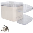 thumbnail image 4 of Pet Water Feeder, Pet Water Dispenser Floor 2L Capacity Automatic USB Charging With Power-off Protection For Dog USB Interface 5V Double Bowl Transparent Beige, 4 of 8