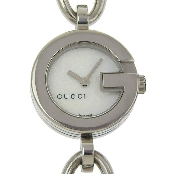 Pre-Owned Gucci G Charm Bracelet Watch, 107 Stainless Steel, Quartz Movement, Analog... (Fair)