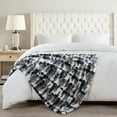 thumbnail image 5 of Home Soft Things Two Tone Artistic Faux Fur Throw Blanket with Micromink Back, Luxury Soft Cozy Plush Fluffy Fuzzy Reversible Thick Warm Throw Blanket, 60x70 inches, Black White, 5 of 11