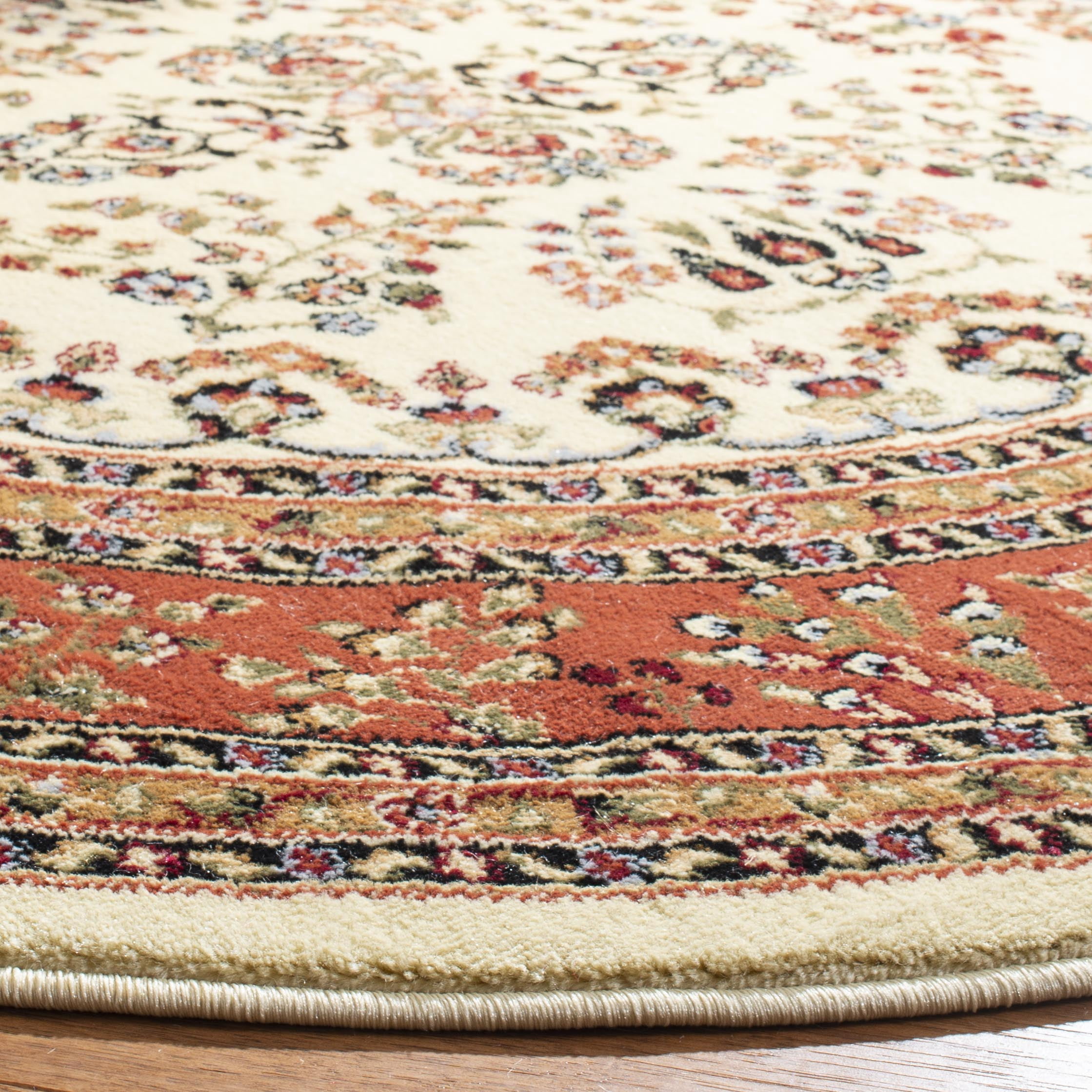Safavieh Lyndhurst Isadora Floral Area Rug, Ivory/Rust, 6' x 6' Round