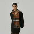 thumbnail image 2 of Classic Plaid 100% Wool Scarf, 18.5 Micron Super Soft Winter Wrap with Fringe,190*31cm,9, 2 of 27