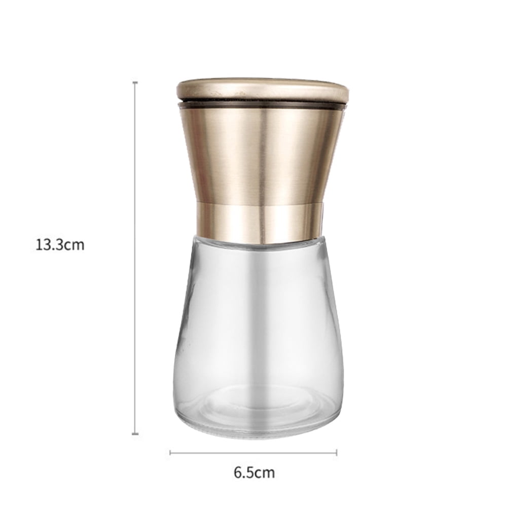 Pepper Grinder or Salt Shaker - Spice Mill with Brushed Stainless Steel, Adjustable Coarseness