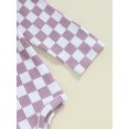 thumbnail image 6 of Musuos Baby Girl Fall Outfits 3M 6M 9M 12M 18M Checkerboard Print Long Sleeve Romper Solid Color Long Pants Headband 3Pcs Clothes Set, 6 of 9