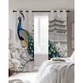 thumbnail image 4 of Peacock Elegant Kitchen Curtains Watercolor Feather Retro Attic Flower Cafe Short Curtains for Bathroom Blackout Window Curtain Grommet Small Window Treatment Drapes for Bedroom Living Room 42"x45"x2, 4 of 9