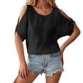 thumbnail image 2 of Lixiuxyad Stylish Women's T Shirts For Everyday Wear Casual Outings And Layering Soft Fabric Versatile Fit Wardrobe Staple Summer Tee Shirts,Black L, 2 of 6