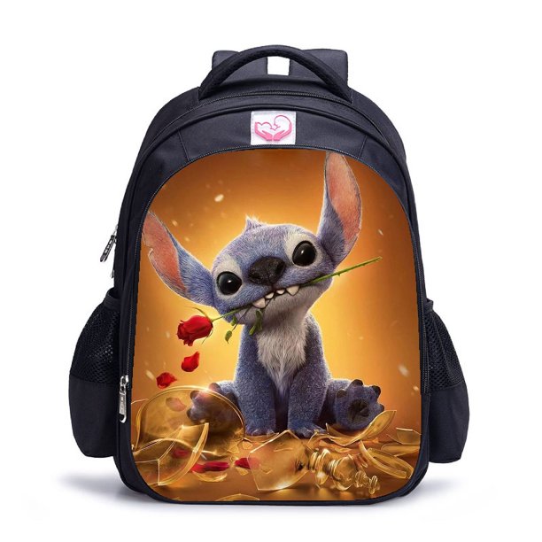 Vlemua Stitch Backpack, Back to School Stuff, 15" Stitch Cartoon Students Shoulder Bags for Students, School Supplies for Students and Fans