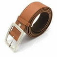thumbnail image 3 of Eosunjian Fashion Men Faux Leather Solid Color Pin Buckle Pants Waist Belt Waistband Gift Coffee, 3 of 3