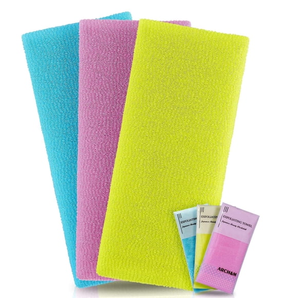 Toallita exfoliante ARCH&M para ducha y exfoliante corporal, paquete de 3