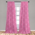 thumbnail image 4 of Ambesonne Art Deco Curtains, Pink Color Classic Scales, Pair of 28"x84", Pink and White, 4 of 5