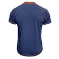 thumbnail image 4 of BLVB Mens Casual Summer Shirts Crewneck Button up Short Sleeve Loose Fitted Wicking Workout Tops Blouse Dark Blue, 4 of 4