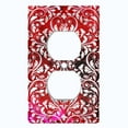 thumbnail image 2 of Metal Light Switch Plate Cover Elegant Red Gray Damask DAM050, 2 of 13