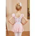 thumbnail image 4 of Oudiya 3-9 Years Ruffle Sleeve Ballet Leotard Dance Dress Tutu Skirt Outfits for Girls Gymnastics, 4 of 6