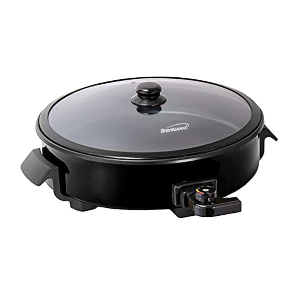 Brentwood Appliances 12inch Round Nonstick Electric Skillet With Vented Glass Lid